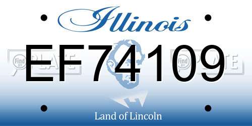 EF74109 Illinois License Plate