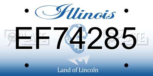 EF74285 Illinois License Plate