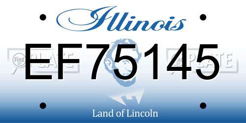 EF75145 Illinois License Plate