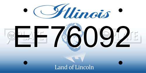 EF76092 Illinois License Plate