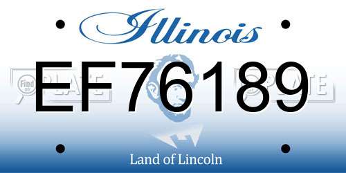 EF76189 Illinois License Plate