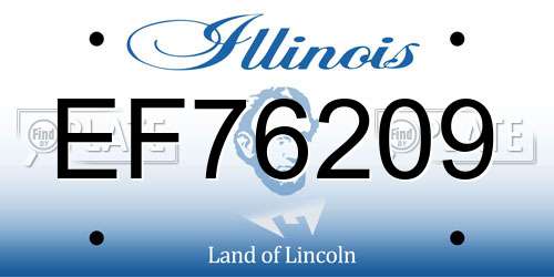 EF76209 Illinois License Plate