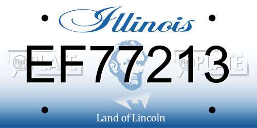 EF77213 Illinois License Plate