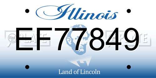 EF77849 Illinois License Plate