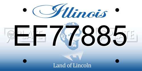 EF77885 Illinois License Plate