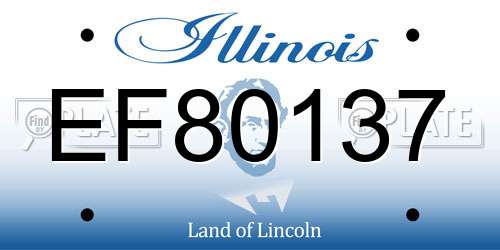 EF80137 Illinois License Plate