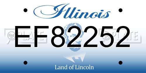 EF82252 Illinois License Plate