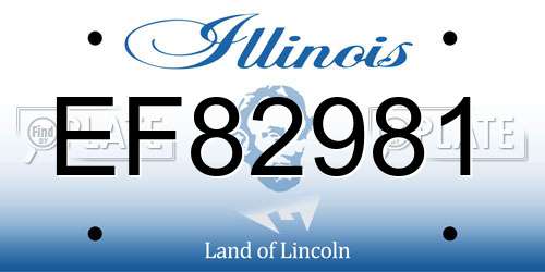 EF82981 Illinois License Plate