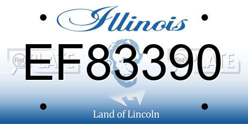 EF83390 Illinois License Plate