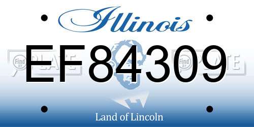 EF84309 Illinois License Plate