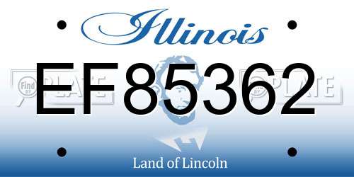 EF85362 Illinois License Plate