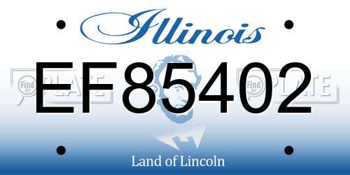 EF85402 Illinois License Plate