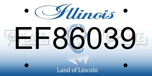 EF86039 Illinois License Plate