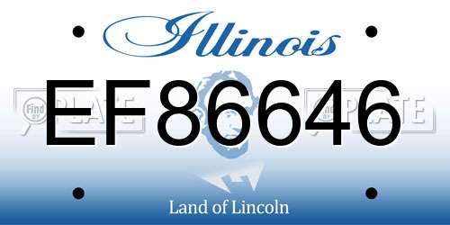EF86646 Illinois License Plate