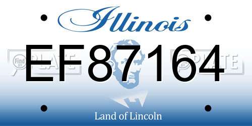 EF87164 Illinois License Plate