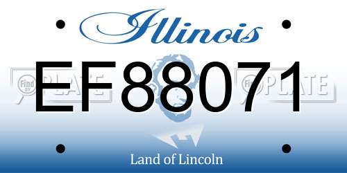EF88071 Illinois License Plate