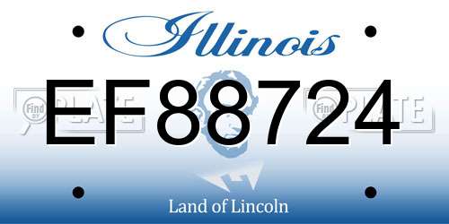 EF88724 Illinois License Plate