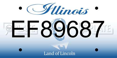 EF89687 Illinois License Plate