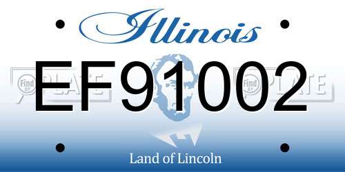 EF91002 Illinois License Plate