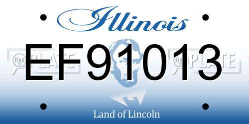 EF91013 Illinois License Plate