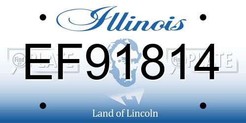 EF91814 Illinois License Plate