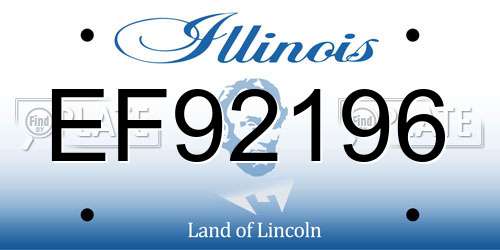 EF92196 Illinois License Plate