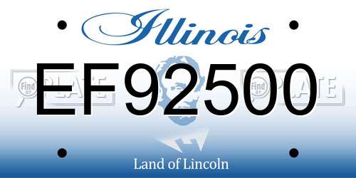 EF92500 Illinois License Plate