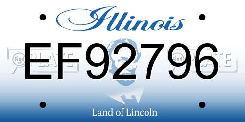 EF92796 Illinois License Plate