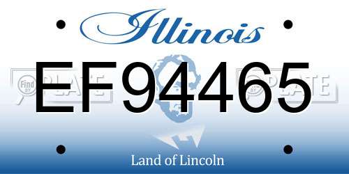 EF94465 Illinois License Plate