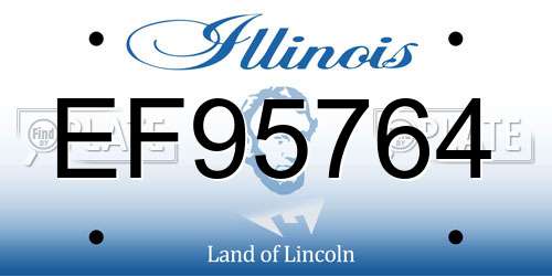 EF95764 Illinois License Plate