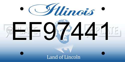 EF97441 Illinois License Plate