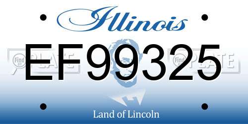 EF99325 Illinois License Plate