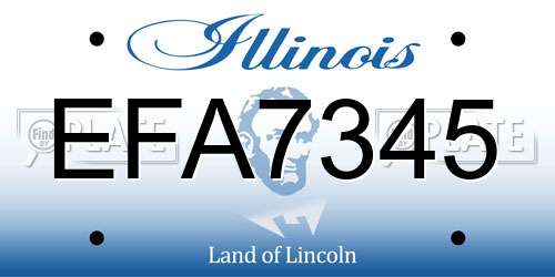 EFA7345 Illinois License Plate