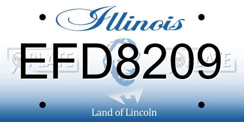 EFD8209 Illinois License Plate