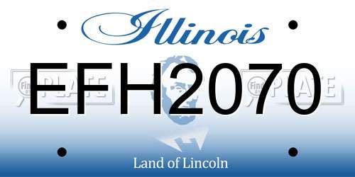 EFH2070 Illinois License Plate