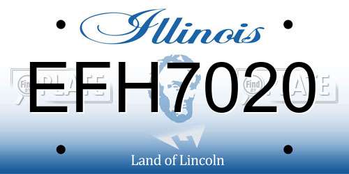 EFH7020 Illinois License Plate