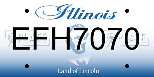 EFH7070 Illinois License Plate