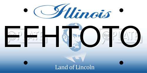 EFHTOTO Illinois License Plate