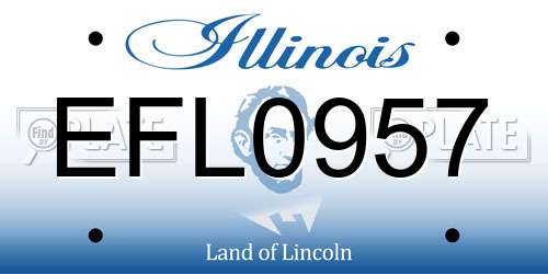 EFL0957 Illinois License Plate