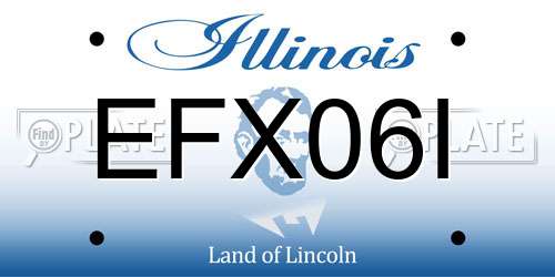 EFX06I Illinois License Plate