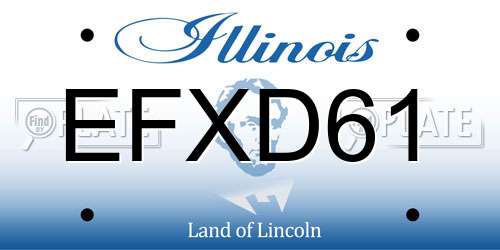 EFXD61 Illinois License Plate