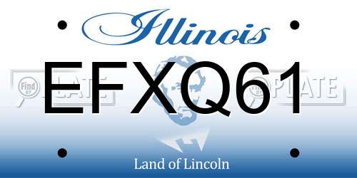 EFXQ61 Illinois License Plate