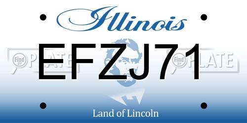 EFZJ71 Illinois License Plate