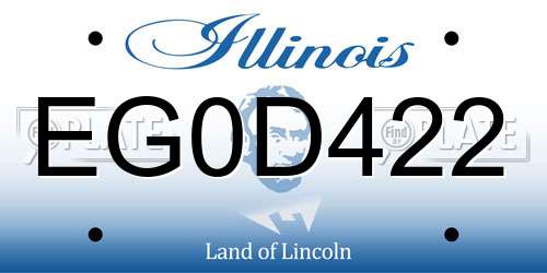 EG0D422 Illinois License Plate