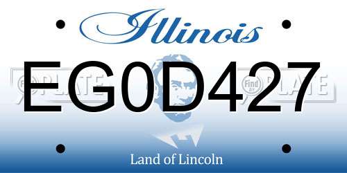 EG0D427 Illinois License Plate