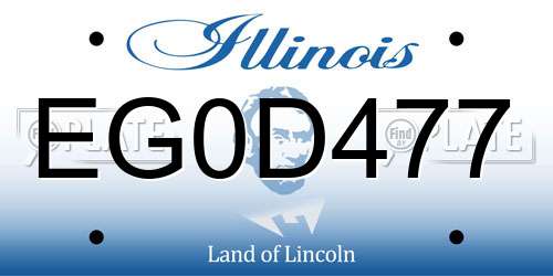 EG0D477 Illinois License Plate