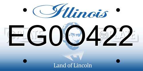EG0O422 Illinois License Plate