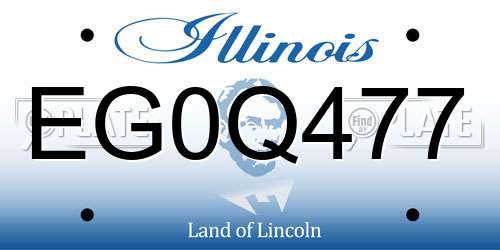 EG0Q477 Illinois License Plate
