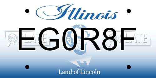 EG0R8F Illinois License Plate