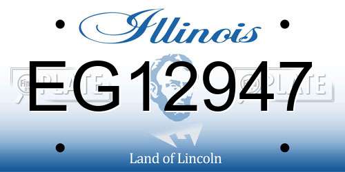 EG12947 Illinois License Plate